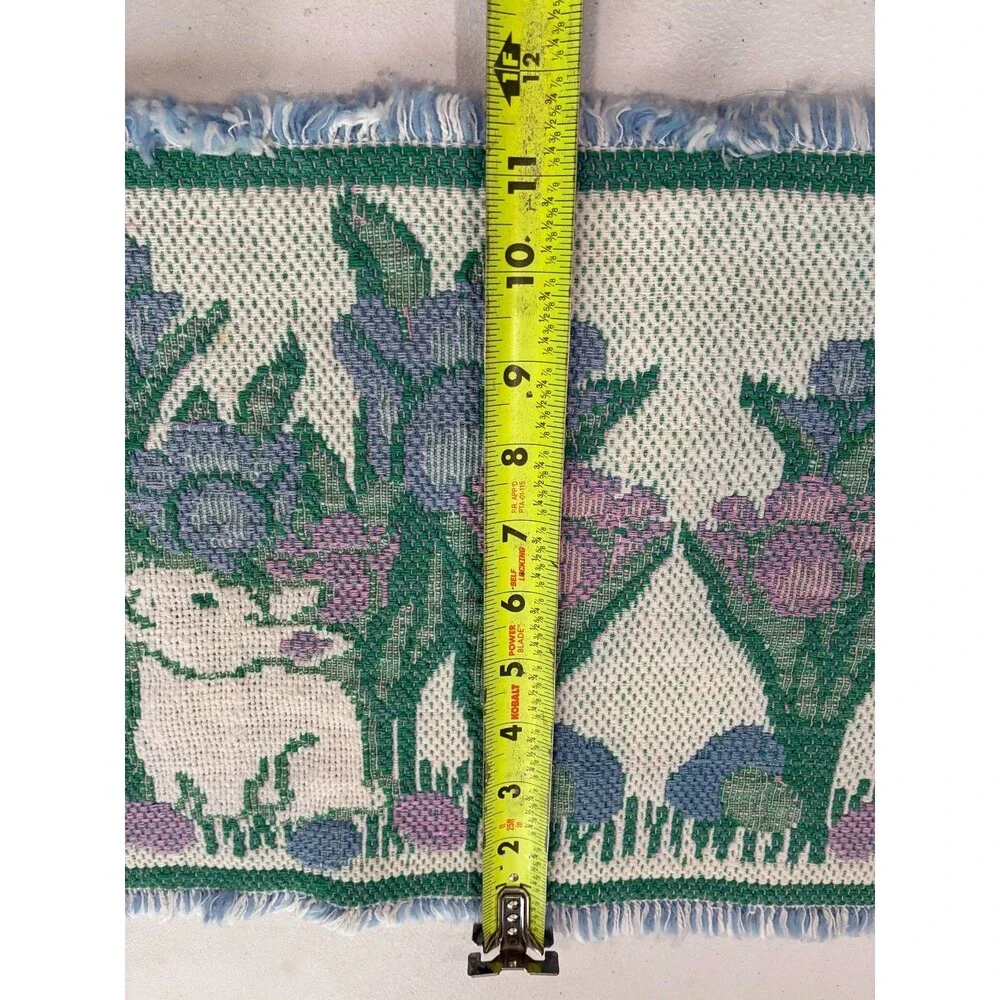 Vintage Park B.Smith Bunnies & Tulips Set 4 Placemats/runner Tapestry